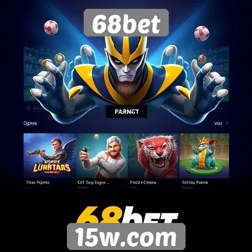 Variedade de jogos disponíveis na 68bet